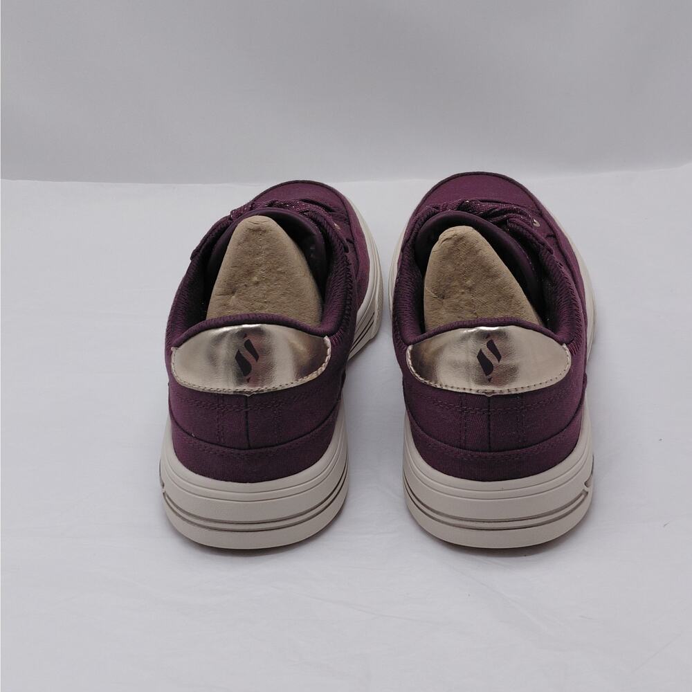 Skechers Womens Low Top Sneakers Size 8 Wine Athleisure Preppy Comfort Shoes - Picture 9 of 13